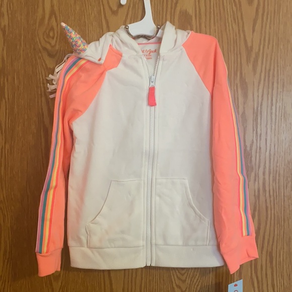 Cat & Jack Shirts & Tops Cat Jack Unicorn Zip Up Hoodie Girls 66x